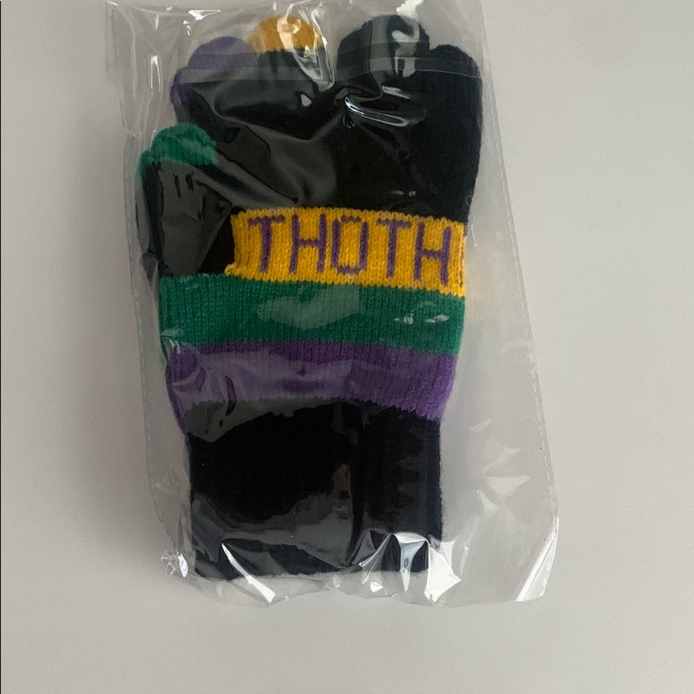 Mardi Gras Knit Gloves